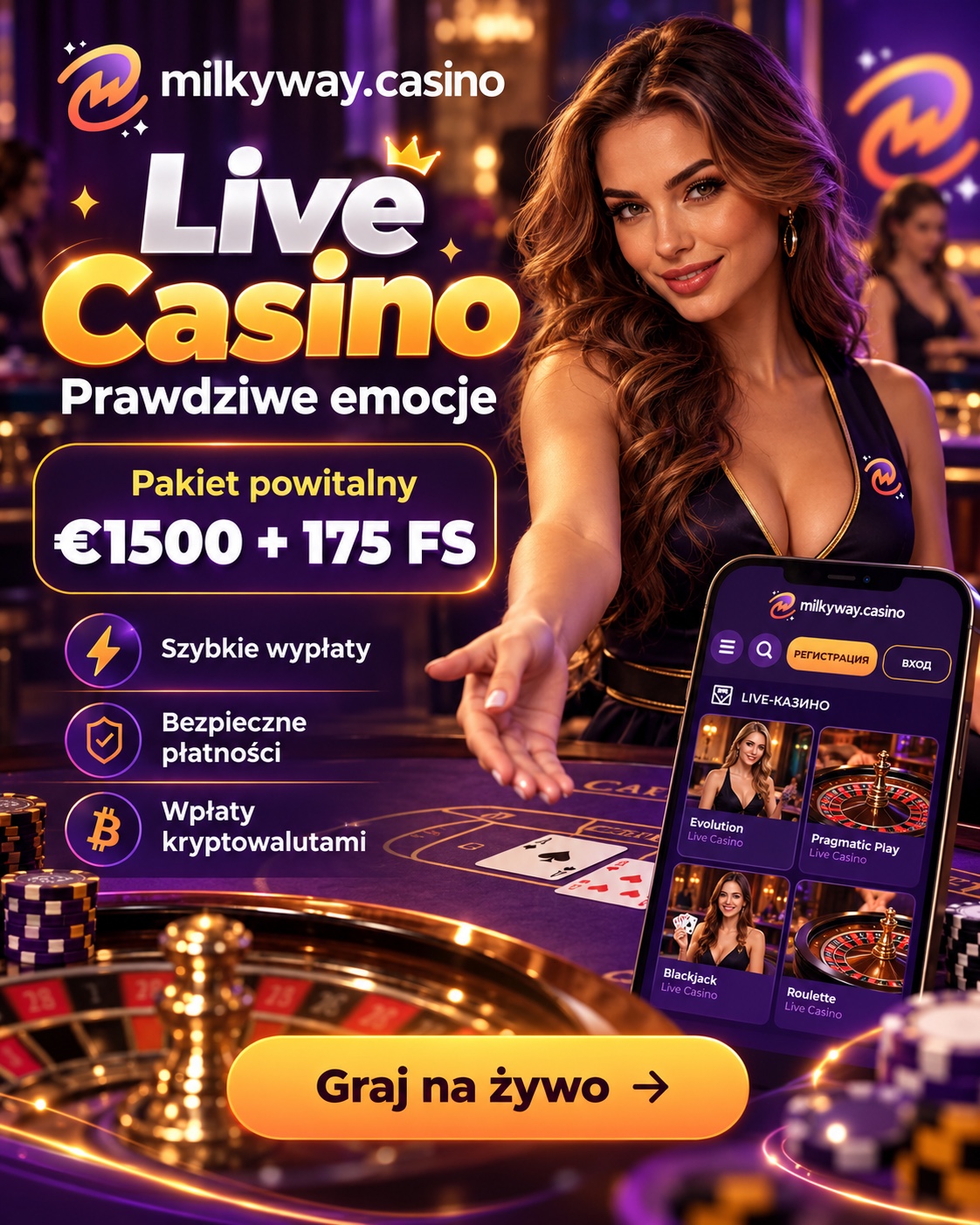 MilkyWay Casino – Live Casino i wpłaty kryptowalutami